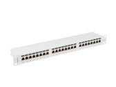 Patch panel Lanberg 24 port 1U kat.6A ekranowany szary