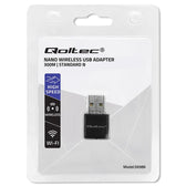 Karta sieciowa Qoltec Bezprzewodowy Ultra szybki mini adapter NANO WiFi | Standard N | USB 2.0 | 300Mbps
