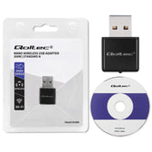 Karta sieciowa Qoltec Bezprzewodowy Ultra szybki mini adapter NANO WiFi | Standard N | USB 2.0 | 300Mbps