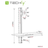 Uchwyt ścienny Techly do monitora 15-27" z półką na klawiaturę