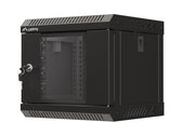 Szafa instacyjna Rack Lanberg Wisząca 10" 4U 300x300 Drzwi Przeszkolone (flat pack) Czarna