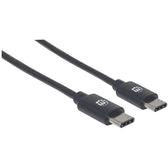 Kabel USB 2.0 Manhattan Typ-C M/M 60W 3A PD QC 480Mbps 2m czarny