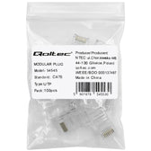 Wtyk QOLTEC przelotowy złącze RJ45 | CAT6 | UTP | Pass Through | Pozłacane styki | 10 sztuk