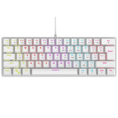 Klawiatura przewodowa Rampage PLOWERK60 gamingowa mechaniczna Blue Switch Rainbow LED biała