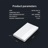 Obudowa/kieszeń Qoltec na dysk SSD HDD 2.5" | SATA | USB 3.0 | Super speed 5Gb/s | 2TB | Srebrny
