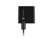 Ładowarka sieciowa, Ładowarka do laptopów Natec Ribera Gan 1x USB-A + 1x USB-C 45W czarna
