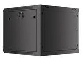 Szafa instalacyjna Rack wisząca 19" 9U 600x600 czarna drzwi metalowe Lanberg (flat pack)