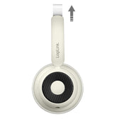 Słuchawki z mikrofonem LogiLink BT0072S Bluetooth 6.0 AuraSolo ANC, multi-control, beżowe