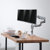 Uchwyt biurkowy do trzech monitorów szary Ergo Office ER-408G, ze sprężyną gazową, 17"-30", 7 kg, 1x USB 3.0, 2x mini-jack