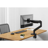 Ramię biurkowe pojedyncze DIGITUS z zaciskiem i sprężyną mechaniczną 1xLCD max. 49" 20kg, VESA: 75x75, 100x100, czarne