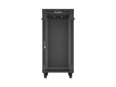 Szafa instalacyjna Rack Lanberg stojąca 19" 24U 600x800 czarna drzwi przeszklone LCD (Flat Pack) v2