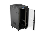 Szafa instalacyjna Rack Lanberg stojąca 19" 24U 600x800 czarna drzwi przeszklone LCD (Flat Pack) v2
