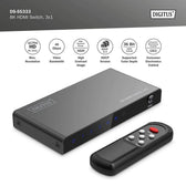 Przełącznik/Switch DIGITUS HDMI 3x1, 8K/60Hz (4:4:4) z HDR, 48 Gbps, HDCP 2.3
