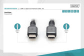 Kabel połączeniowy DIGITUS PREMIUM USB 4.0 Typ USB C/USB C M/M 20Gbps PD 3.0 60W 8K 30Hz czarny nylon 3m