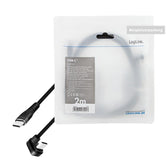 Kabel USB 2.0 LogiLink CU0191 USB-C - USB-C, M/M, kątowy, czarny, 2m