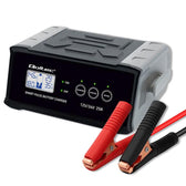 Ładowarka inteligentna Qoltec mikroprocesorowa 12V 24V 25A | Prostownik z funkcją naprawy do akumulatora AGM GEL SLA | LCD