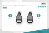 Kabel połączeniowy DIGITUS PREMIUM USB 4.0 Typ USB C/USB C M/M 40Gbps PD 3.1 240W 8K 60Hz czarny nylon 1m