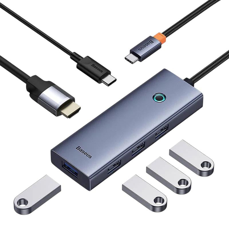 Adapter hub USB-C 6w1 Baseus B00052807813-01 4x USB 3.0 + HDMI + USB-C PD