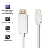 Kabel adapter Qoltec USB 3.1 typC M / DisplayPort M 1m