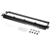 Patch panel 19'' Netrack 1U, 24-porty kat. 5e UTP, z półką