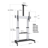 Stojak mobilny Manhattan 60"-100", 100kg z półką