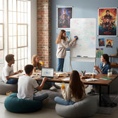 Tablica mobilna suchościeralna Ergo Office ER-305, orientacja pionowa, biała, jednostronna, z półką, wymiary tablicy 1190x790mm