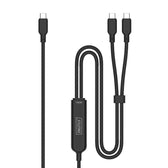 Kabel zasilający DIGITUS 2 w 1 USB-C - 2x USB-C, USB 2.0 140W PD 3.1, nylonowy, 1,8m czarny