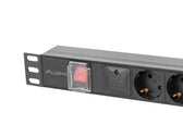 Listwa zasilająca Lanberg Rack PDU 19"1U 16A 6x 230V Schuko 2m Czarna