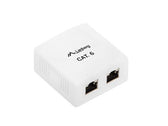 Gniazdo natynkowe Lanberg OS6-0002-W kat.6 ekranowane 2X RJ45