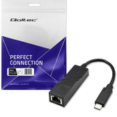 Kabel adapter Qoltec USB 3.1 typ C M / RJ-45 F | 0,2m