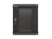 Szafa instalacyjna Rack Lanberg Wisząca 10" 6U 300x300 Drzwi przeszklone (flat pack) Czarna