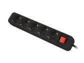 Listwa przedłużacz Lanberg 1,5m czarna 5x 230V Schuko z wyłącznikiem, kabel wykonany z pełnej miedzi