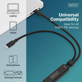 Kabel zasilający DIGITUS 2 w 1 USB-C - 2x USB-C, USB 2.0 140W PD 3.1, nylonowy, 1,8m czarny