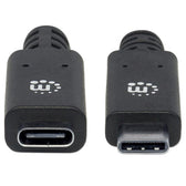 Kabel/przedłużacz Manhattan USB-C 3.2 Gen2 M/F 0,5m czarny
