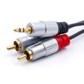 Kabel Qoltec 2xRCA / Mini Jack 3.5mm | 2m | Czarny