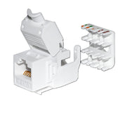 Moduł keystone Jack RJ45 kat. 6 UTP, beznarzędziowy, biały Netrack