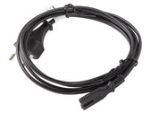 Kabel zasilający Lanberg CEE 7/16 -> IEC 320 C7 EURO (radiowy) 1,8m VDE czarny