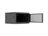 Szafa instalacyjna Rack Lanberg wisząca 19" 6U 600x600 czarna drzwi perforowane (flat pack)