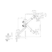 Ramię biurkowe pojedyncze DIGITUS z zaciskiem i sprężyną mechaniczną, 1x LCD max. 35" 10kg, VESA: 75x75, 100x100, Czarne