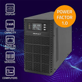 Zasilacz awaryjny UPS Qoltec 3kVA | 3000W | Power Factor 1.0 | LCD | EPO | USB | On-line