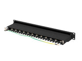 Patch panel Lanberg 24 port 1U kat.7 ekranowany czarny