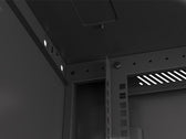 Szafa instalacyjna Rack wisząca 19" 9U 600x600 czarna drzwi metalowe Lanberg (flat pack)