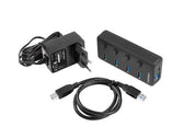 Hub USB Natec 4x USB 3.0 Mantis 2 z włącznikiem + zasilacz