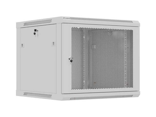 Szafa instalacyjna Rack Lanberg wisząca 19" 9U 600x600 szara drzwi perforowane (flat pack)