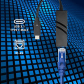 Kabel adapter Qoltec USB 3.1 typ C M / RJ-45 F | 0,2m