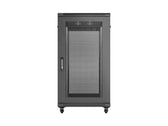 Szafa instalacyjna Rack stojąca 19" 22U 600x1200 czarna drzwi szklane LCD Lanbeg (flat pack)