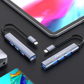 Hub Qoltec adapter USB-C 3.1 4w1 | USB 3.0 | 3x USB 2.0