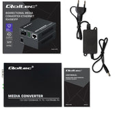 Switch niezarządzalny Qoltec Dwukierunkowy Media Konwerter 1x RJ45 1x SFP | 1000Mb/s | 5V