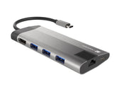 Stacja dokująca HUB USB Natec Fowler Plus Multiport USB-C PD, 3x USB 3.0, HDMI 4K, RJ45, USB-C, SD, Micro SD