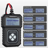Tester cyfrowy Qoltec akumulatora z LCD | 12V | AGM | GEL | STD | 30-220Ah